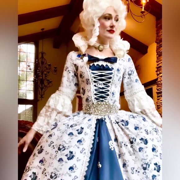 STUNNING, ONE OF A KIND, HANDMADE MARIE ANTOINETTE COSTUME! SIZE 6-8 Medium - Picture 9 of 9